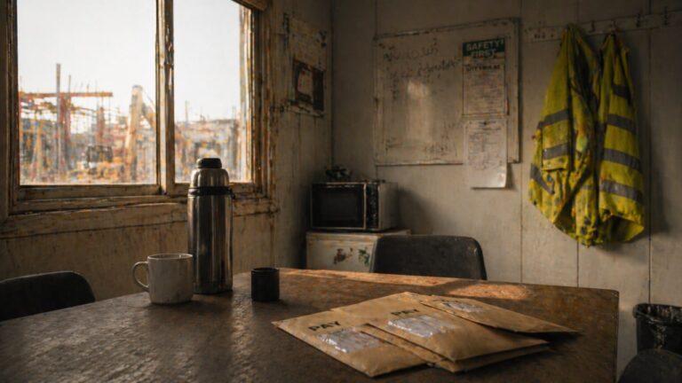 Lohnkuverts im Inneren eines Baucontainers — § 266a StGB Vorenthalten und Veruntreuen von Arbeitsentgelt