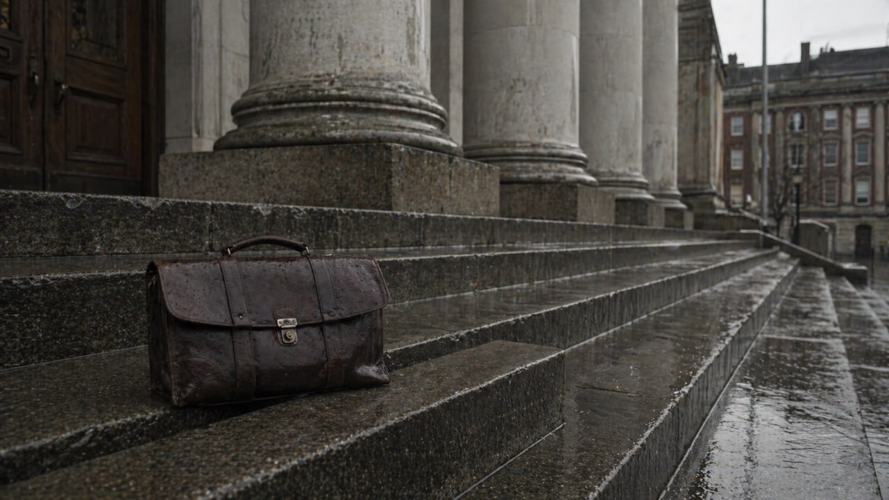 Aktentasche auf nassen Gerichtsstufen — Compliance Officer Kündigung und Whistleblower-Fall