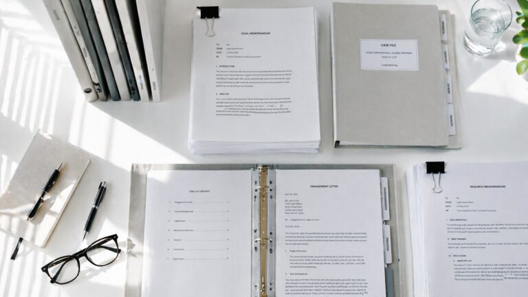 Rechtsdokumente auf Schreibtisch — Internal Investigations