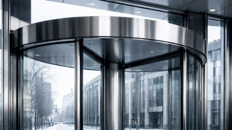 Compliance Lobby Zugang — Drehtür Glasfassade Corporate — Criminal Compliance