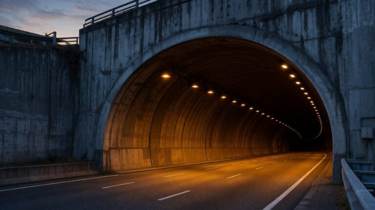 Compliance Strafrecht Übergang — Autobahntunnel Dämmerung warm-kalt — Wirtschaftsstrafrecht