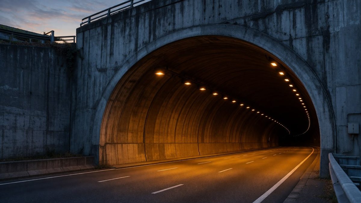 Compliance Strafrecht Übergang — Autobahntunnel Dämmerung warm-kalt — Wirtschaftsstrafrecht