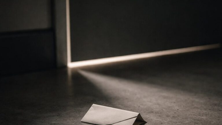 Interne Untersuchung Hinweis — Umschlag unter Tür Silhouette — Investigations Whistleblower