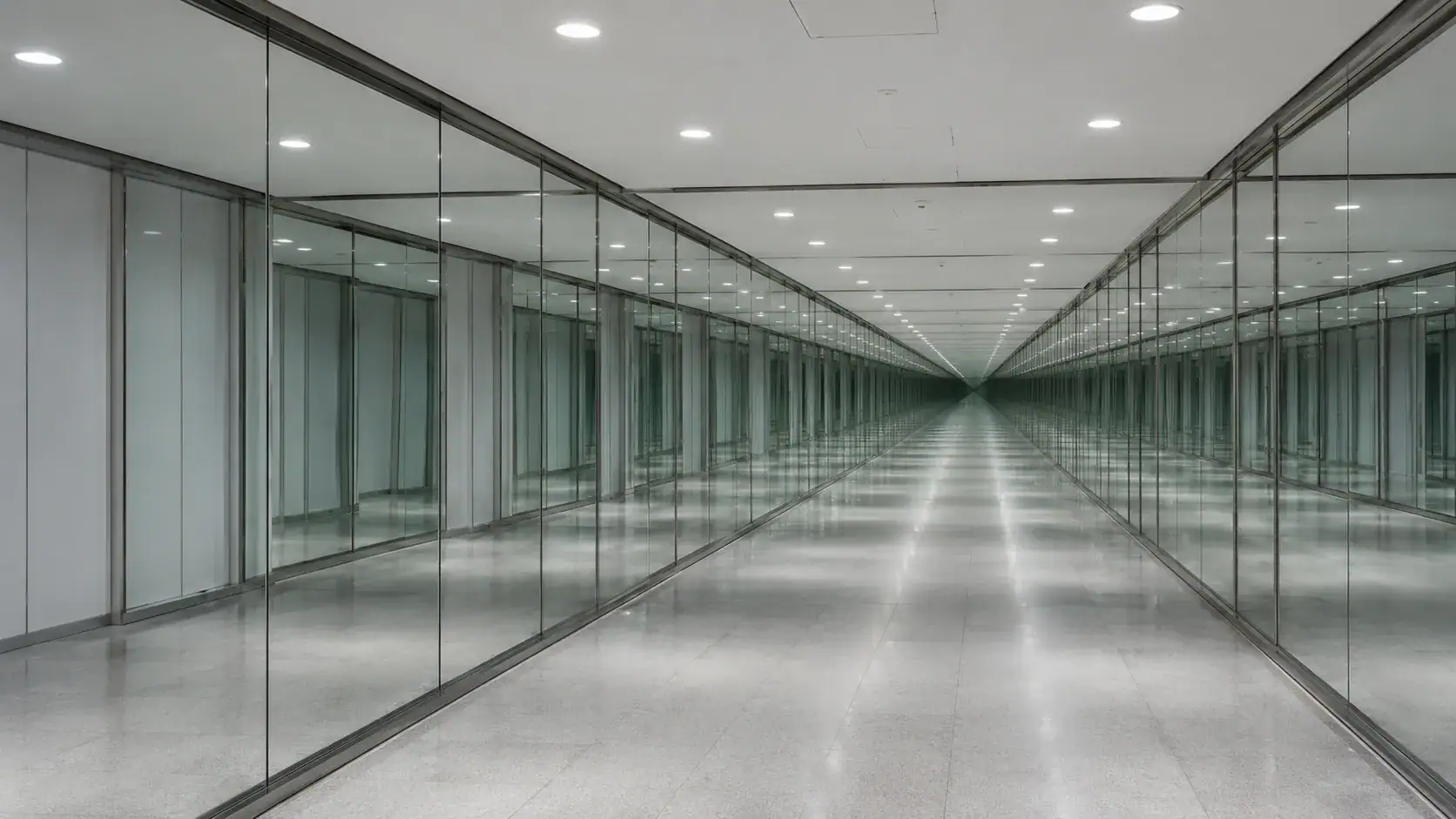 Verspiegelter Korridor mit falscher Tiefe — Täuschung und Irrtum beim Betrug nach § 263 StGB.