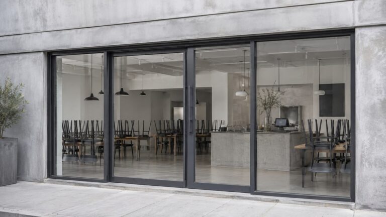 Geschlossene Gastronomie hinter Glasfront — Symbol für die unangekündigte Kassen-Nachschau nach § 146b AO