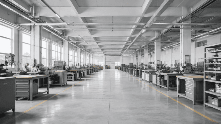 Leere helle Werkshalle mit Mittelgang — Beihilfe zu § 266a StGB im Subunternehmersystem (BGH 4 StR 482/24)