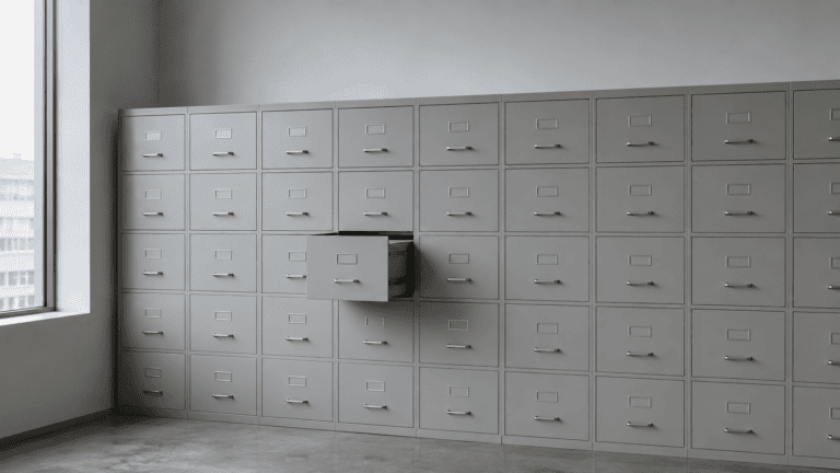 Aktenschrank mit geöffneter Schublade — Zufallsfund nach § 108 StPO bei der Durchsuchung im Unternehmen