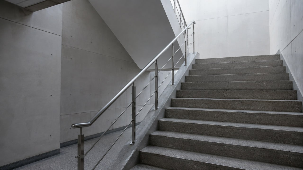 Betontreppe in einem Unternehmensgebäude — DCGK-Änderungen 2026 und strafrechtliche Sorgfaltspflichten des Aufsichtsrats